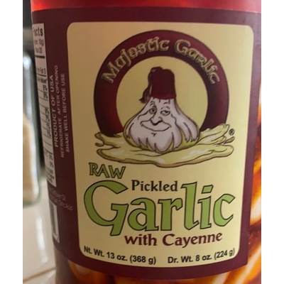 Raw Pickled Garlic with Cayenne