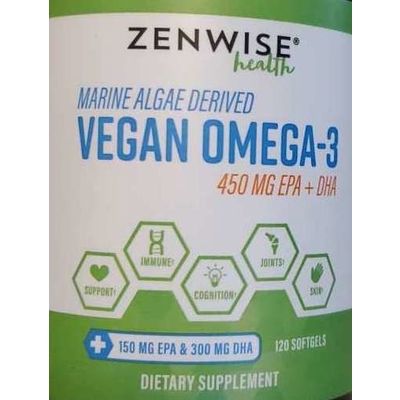 Marine Algae Derived Vegan Omega-3 Dietary Supplement Softgels