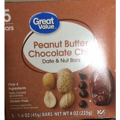 Peanut Butter Chocolate Chip Date & Nut Bars