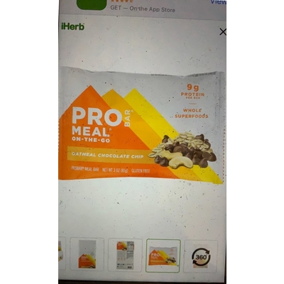 Oatmeal Chocolate Chip Meal Bar