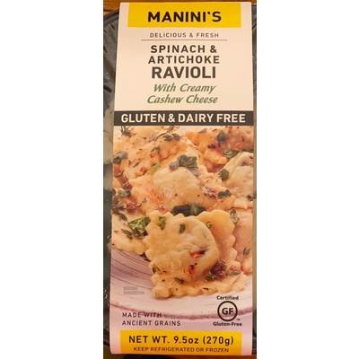 Spinach & Artichoke Ravioli, with Creamy Cashew Cheese