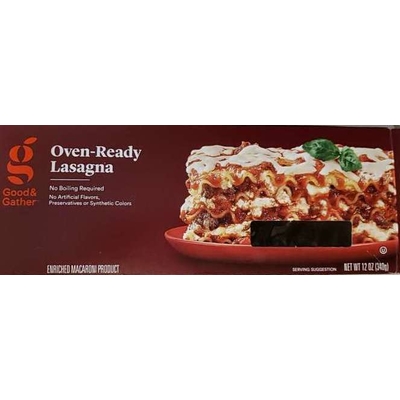 Eniched Macaroni Product, Oven-Ready Lasagna