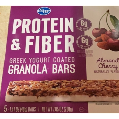 Greek Yogurt Coated Almond Cherry Granola Bars