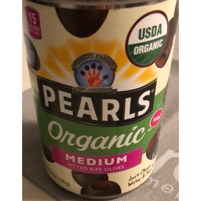 Pearls, Organic Medium Pitted Ripe Olives