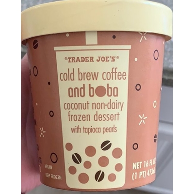 Cold brew Coffee and Boba Coconut Non-Dairy Frozen Dessert, with Tapioca Pearls