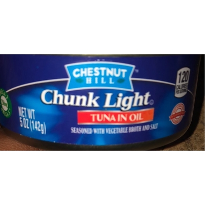 Chunk Light Tuna In Oil, Seasoned with Vegetable Broth and Salt