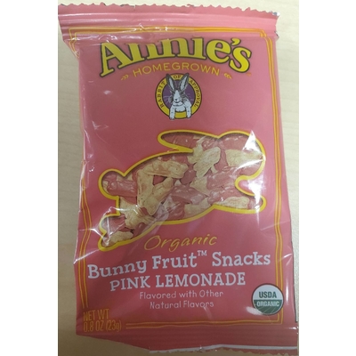 Organic Bunny Fruit Snacks, Pink Lemonade