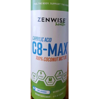 Caprylic Acid C8-Max 100% Coconut MCT Oil Dietary Supplement, Unflavored