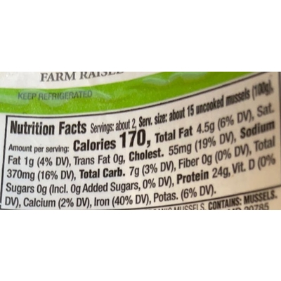 Canadian Organic Farm Raised Mussels