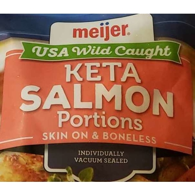 Keta Salmon Portions, Skin On & Boneless, USA Wild Caught