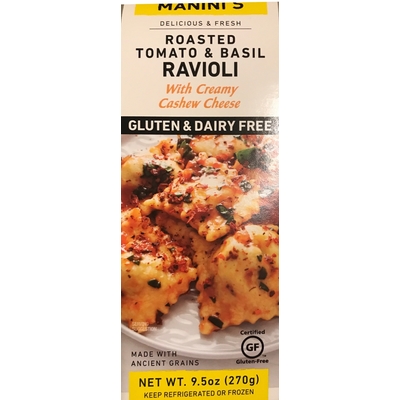 Roasted Tomato & Basil Ravioli, with Creamy Cashew Cheese