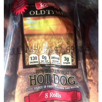 100% Whole Wheat Hot Dog Rolls