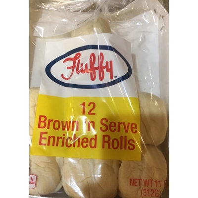 12 Brown 'n Serve Enriched Rolls