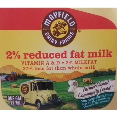 2% Reduced Fat Milk