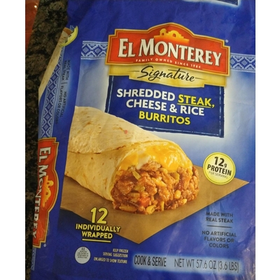 Burritos, Shredded Steak, Cheese & Rice