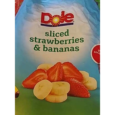 Sliced Strawberries & Bananas
