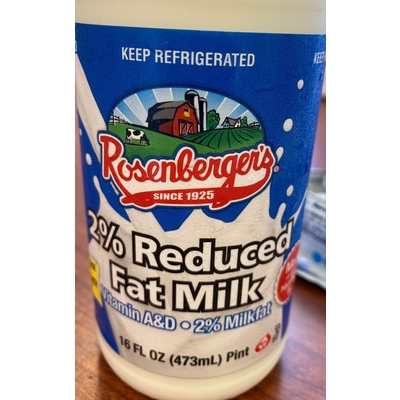 2% Reduced Fat Milk