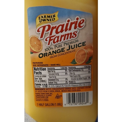 100% Pure Premium Orange Juice, from Concentrate