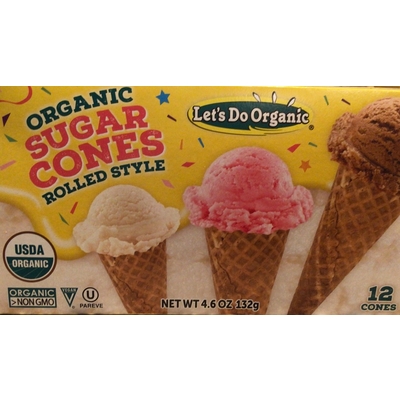 Organic Sugar Cones, Rolled Style