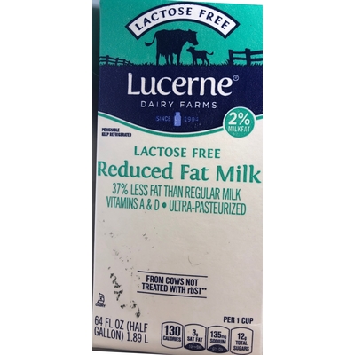Lactose Free Reduced Fat Milk