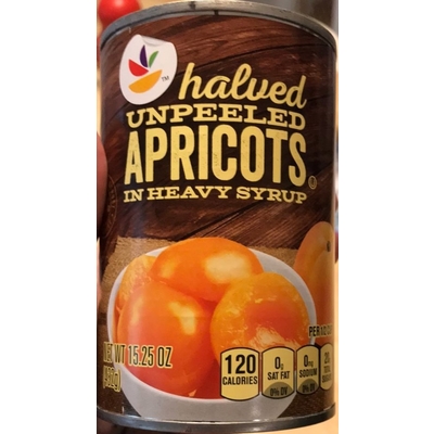 Halved Unpeeled Apricots in Heavy Syrup
