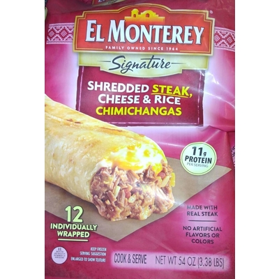 Shredded Steak, Cheese & Rice Chimichangas