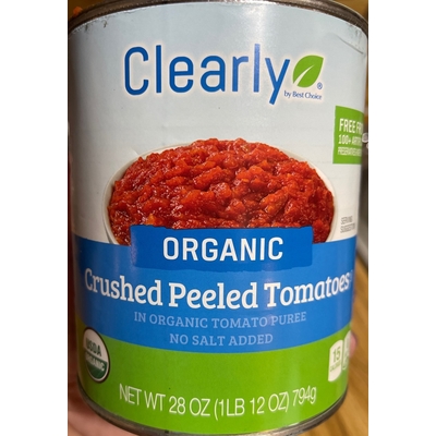 Organic Crushed Peeled Tomatoes, in Organic Tomato Puree