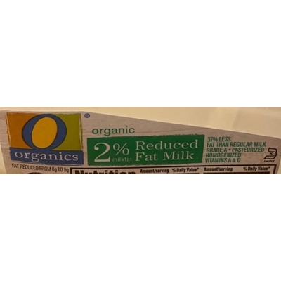 2% Reduced Fat Milk