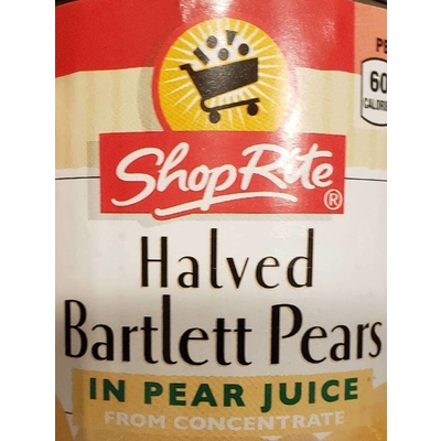 Halved Bartlett Pears, in Pear Juice from Concentrate