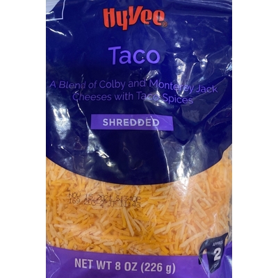 A Blend of Colby and Monterey Jack Cheeses with Taco Spices, Shredded