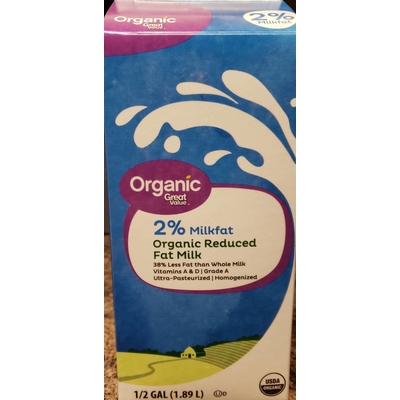 Organic Reduced Fat Milk, 2% Milkfat