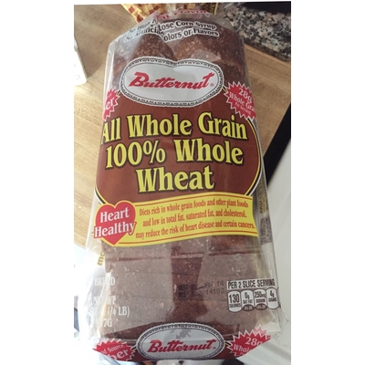 All Whole Grain 100% Whole Wheat Bread, Butternut