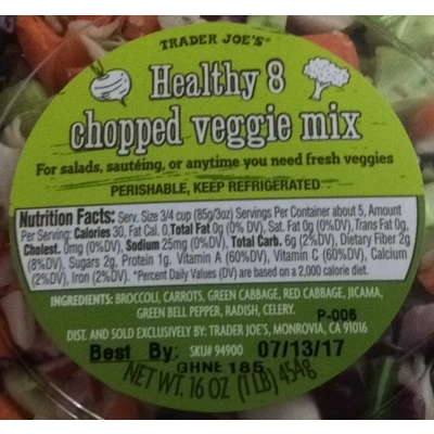 Healthy 8 Chopped Veggie Mix