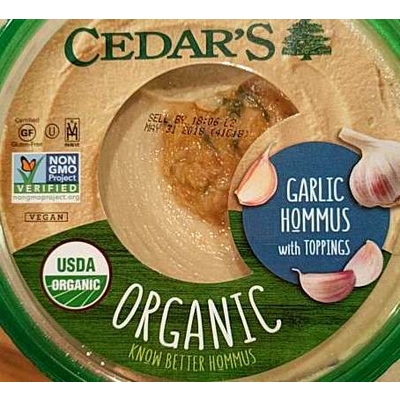 Garlic Hommus with Toppings, Organic