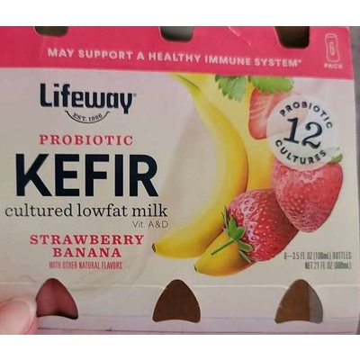 Strawberry Banana Probiotic Kefir Cultured Lowfat Milk