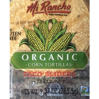 Organic Corn Tortillas, Taco Sliders