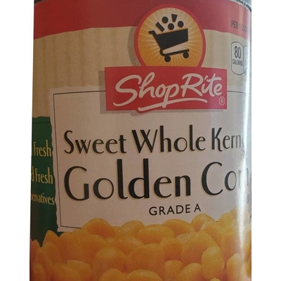 Sweet Whole Kernel Golden Corn, Grade A