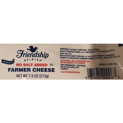 No Salt Added Farmer Cheese