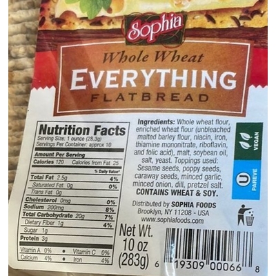 Everything Whole Wheat Flatbread