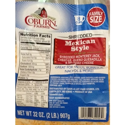 Shredded Cheese, Mexican Style