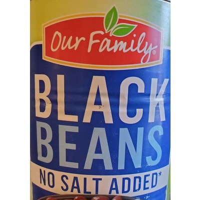 Black Beans, No Salt Added