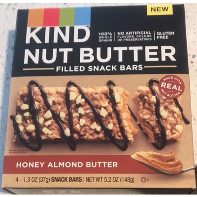 Nut Butter Filled Snack Bar, Honey Almond Butter