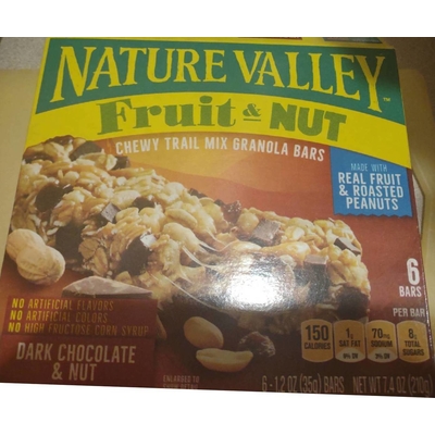 Fruit & Nut Chewy Trail Mix Granola Bars, Dark Chocolate & Nut
