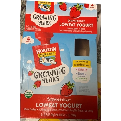 Organic Strawberry Lowfat Yogurt Pouches