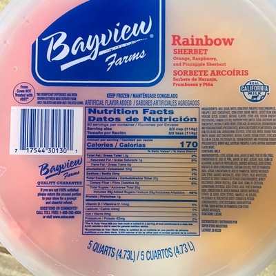 Orange, Raspberry, and Pineapple Sherbet