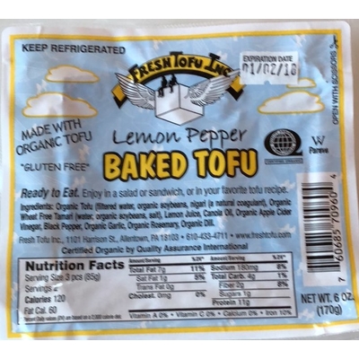 Baked Tofu, Lemon Pepper