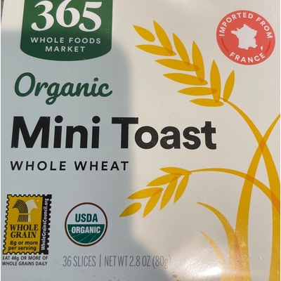 Organic Mini Toast, Whole Wheat