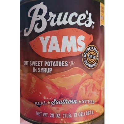 Cut Sweet Potatoes in Syrup Yams