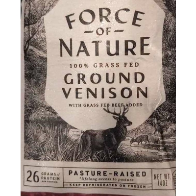 100% Grass Fed Ground Venison, with Grass Fed Beef Added
