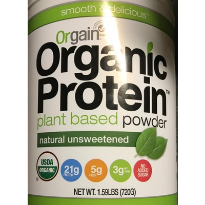 Organic Protein Plant Based Powder, Natural Unsweetened
